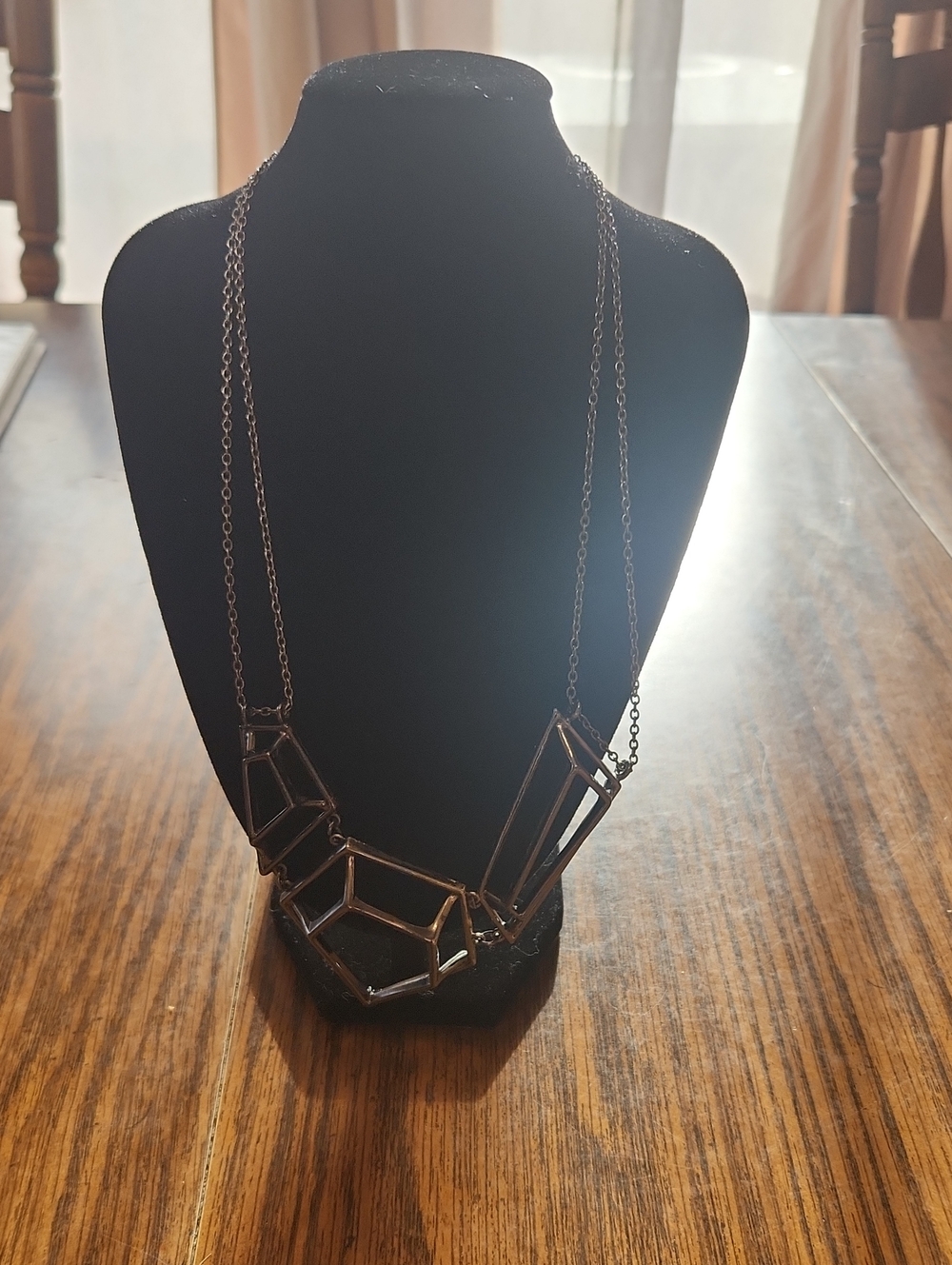 Geometric 3 Dimensional  Linked Statement Necklace